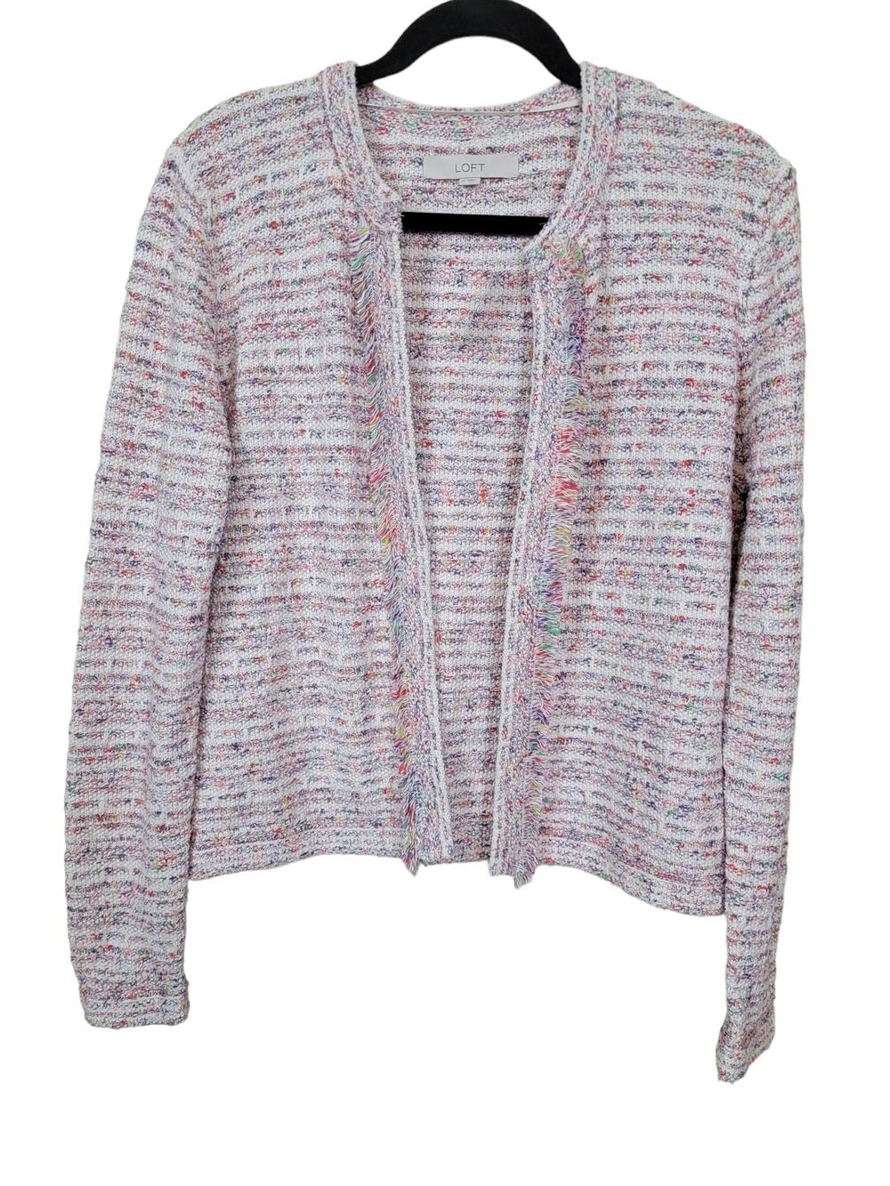 Loft New with Tag Size Medium Tweed Confetti Jacket Women's Long Sleeves Spring